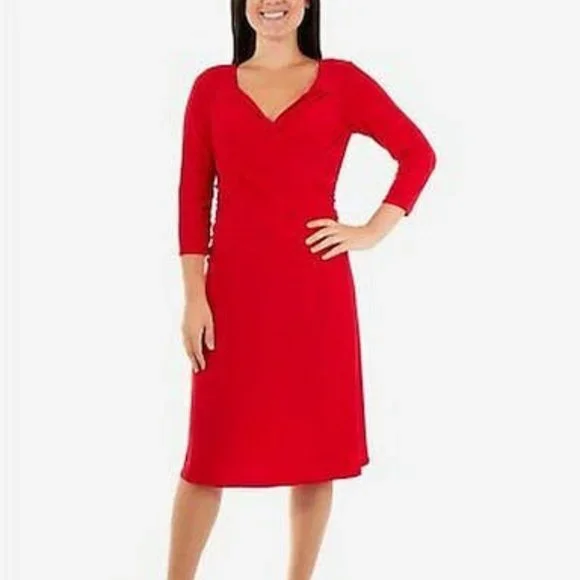 NY Collection | Dresses | Ny Collection Womens Ruched Flared Dresssize  Medium | Poshmark